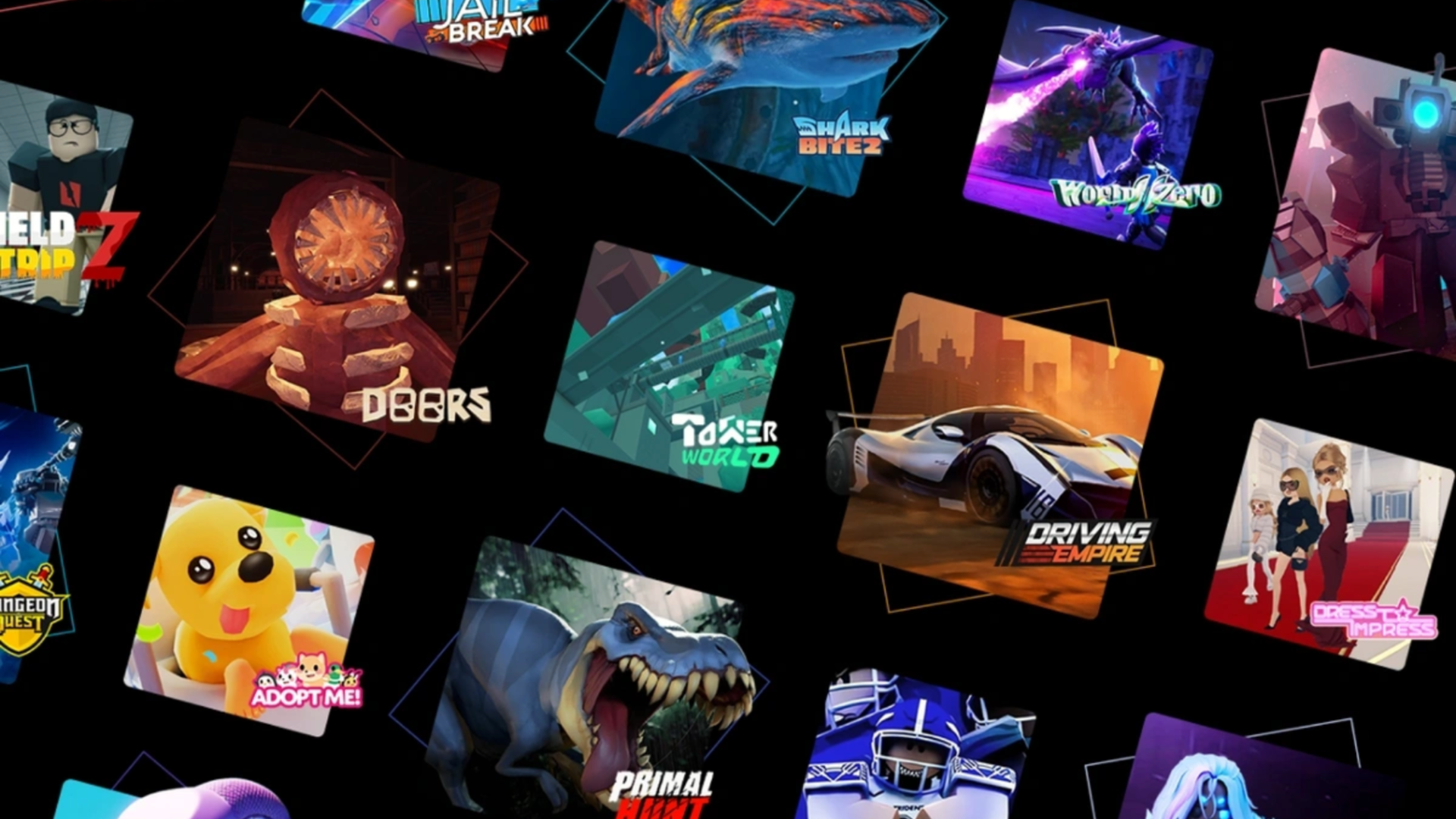 Image of various experiences within Roblox