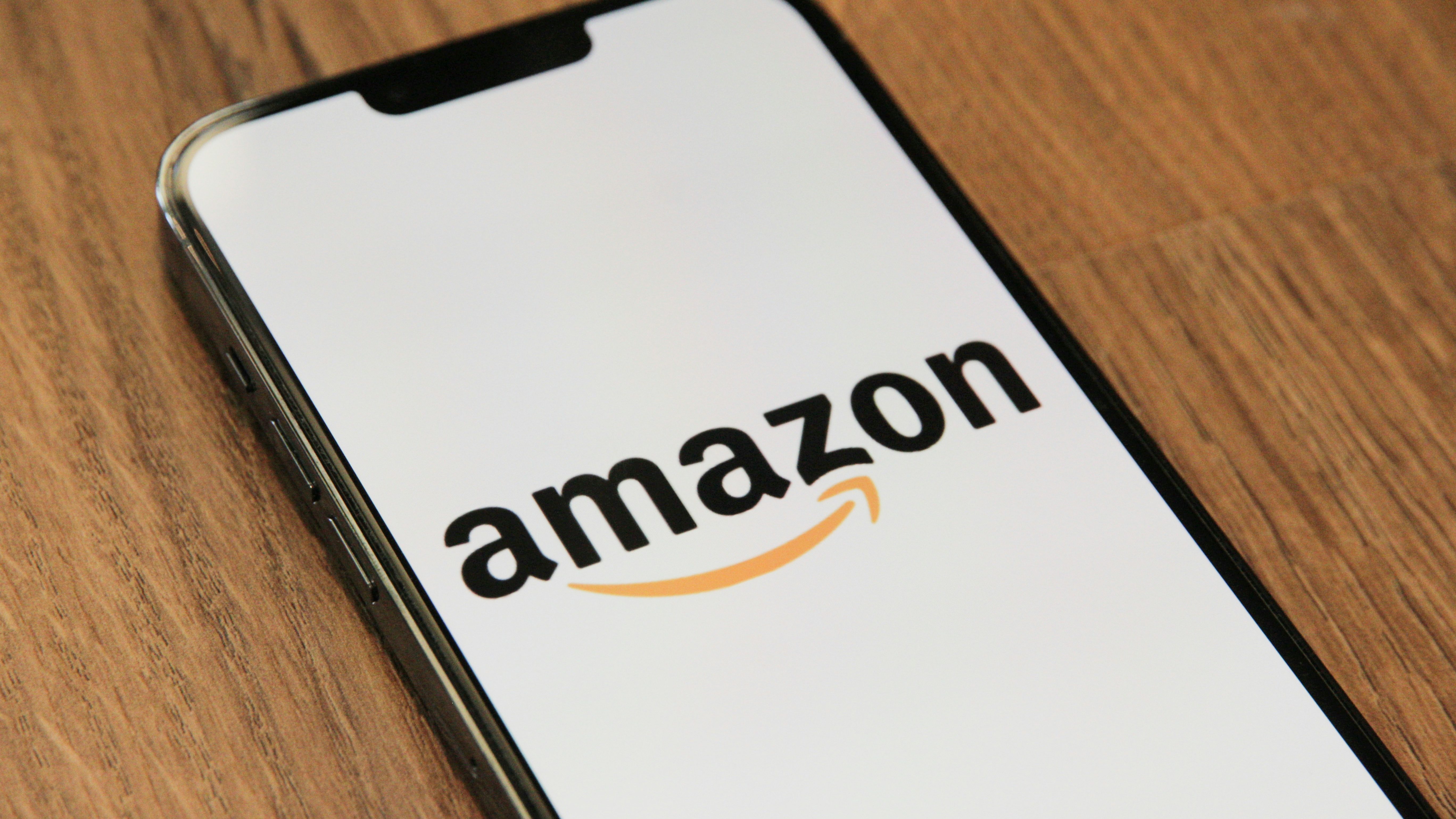 Amazon logo on an iPhone