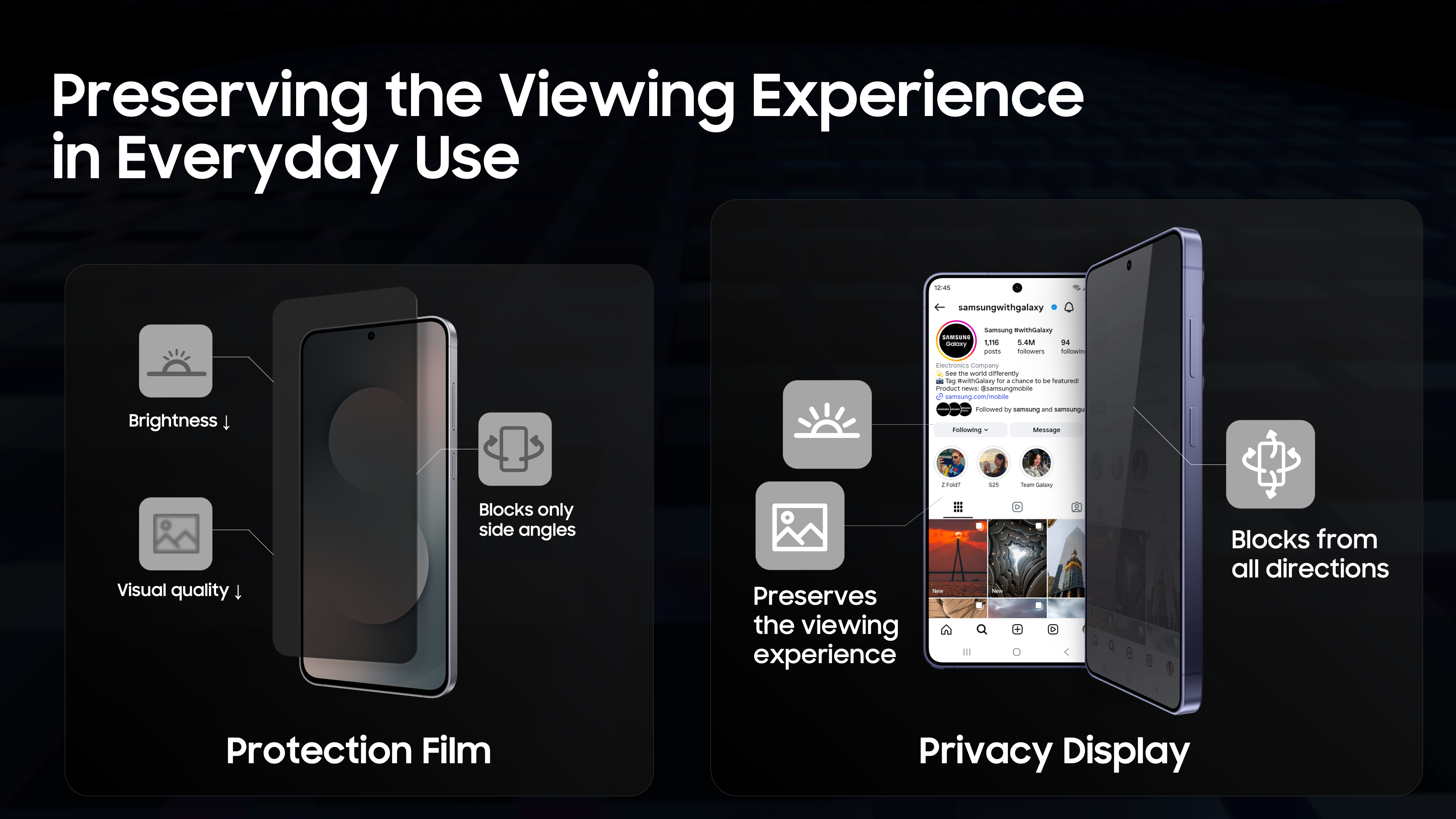 An image showing how Privacy Display works on the Galaxy S26 Ultra