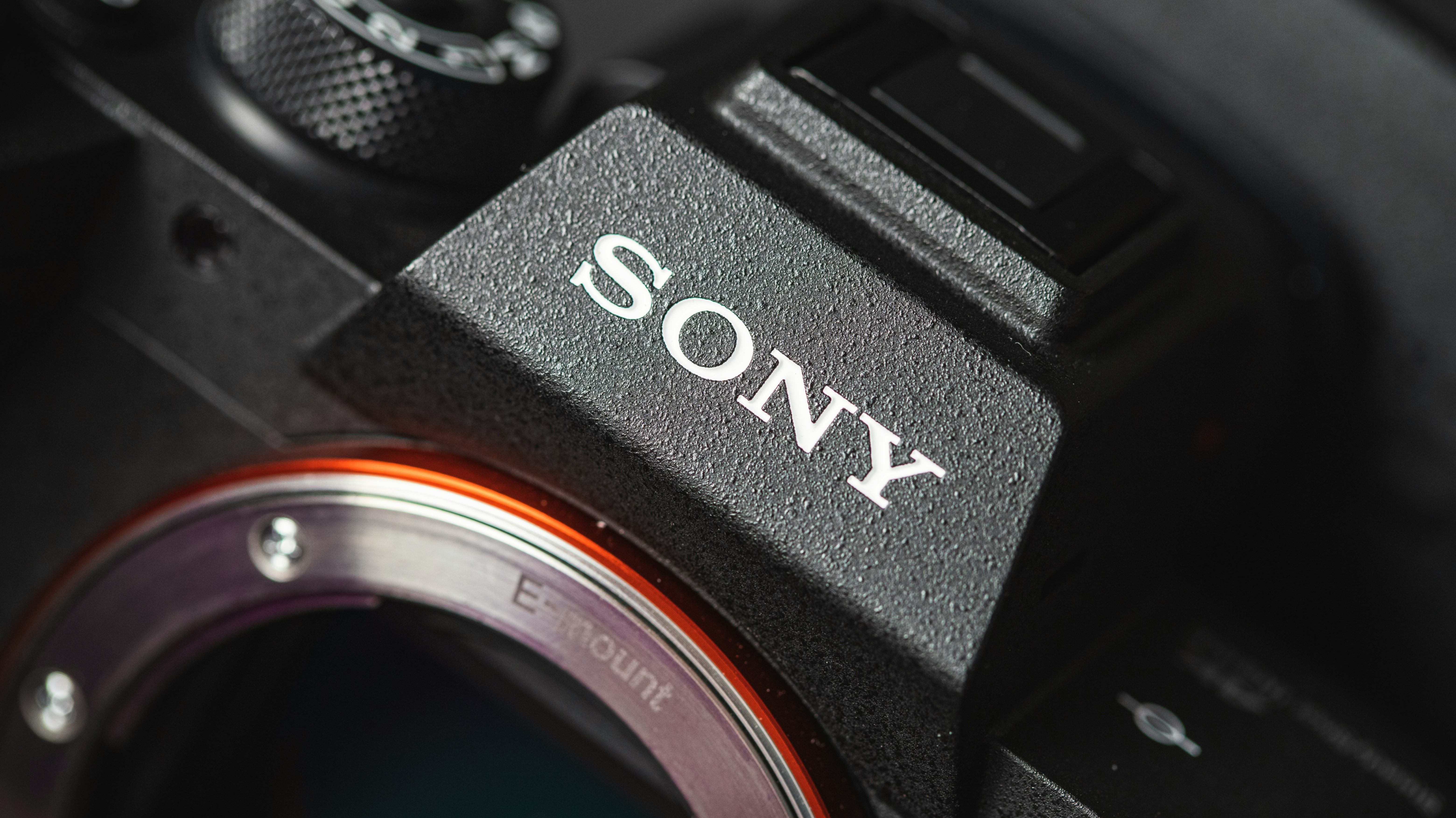 Picture of the Sony logo on a camera