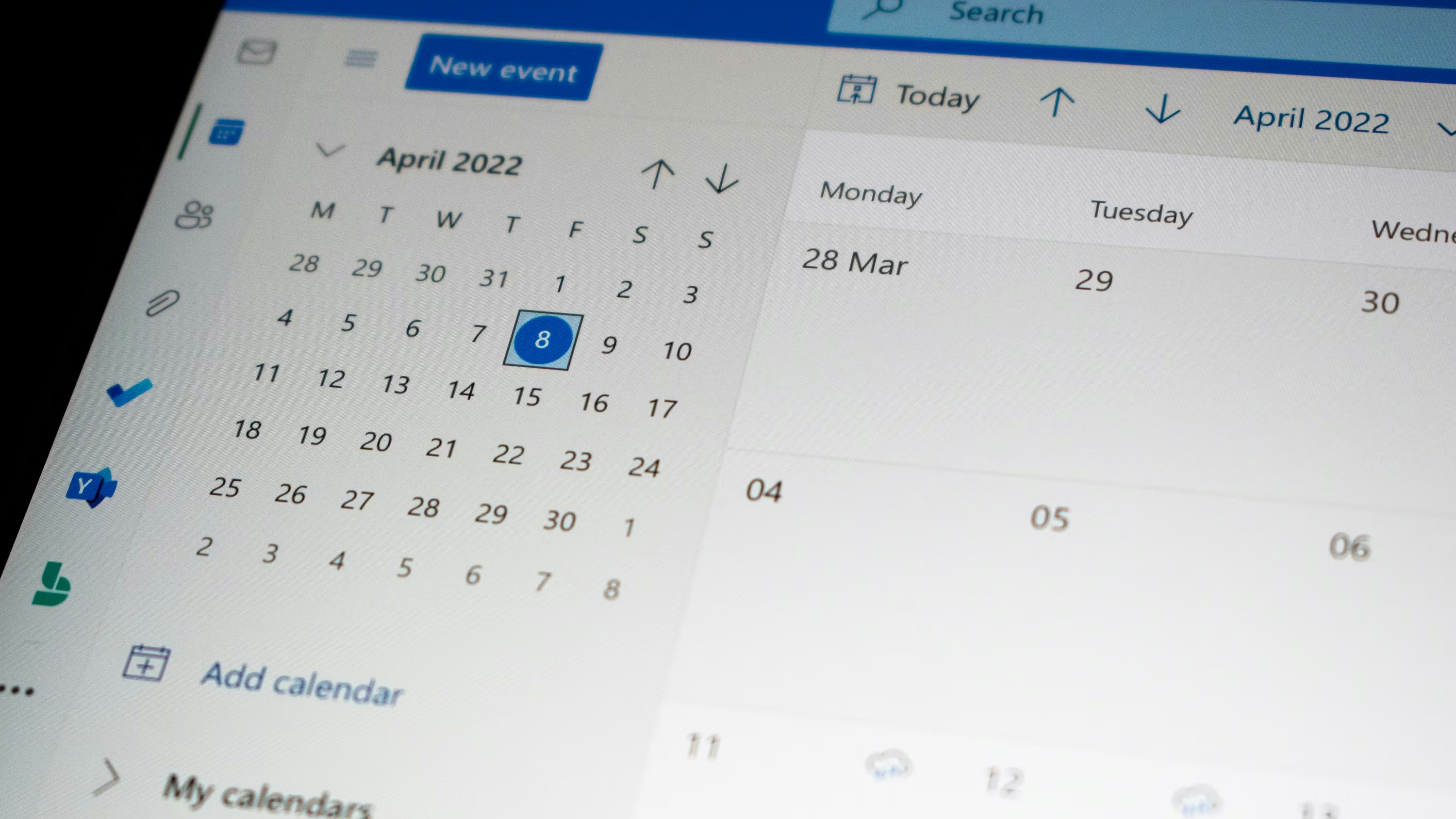 Microsoft Outlook open on a computer